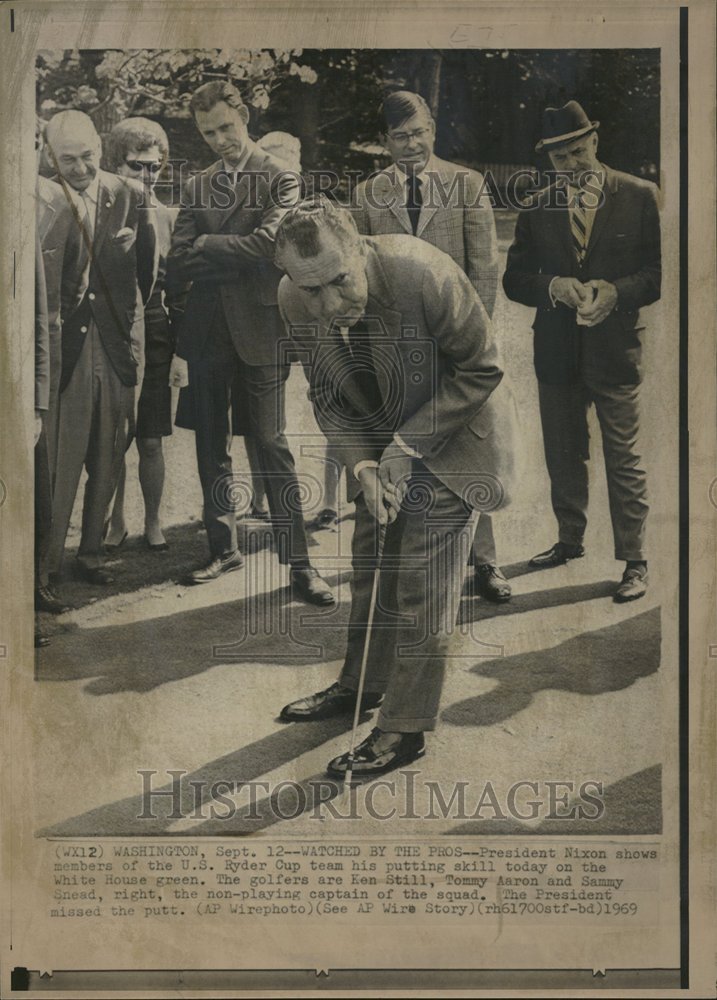 1969 Press Photo President Nixon Ryder Cup White House - Historic Images