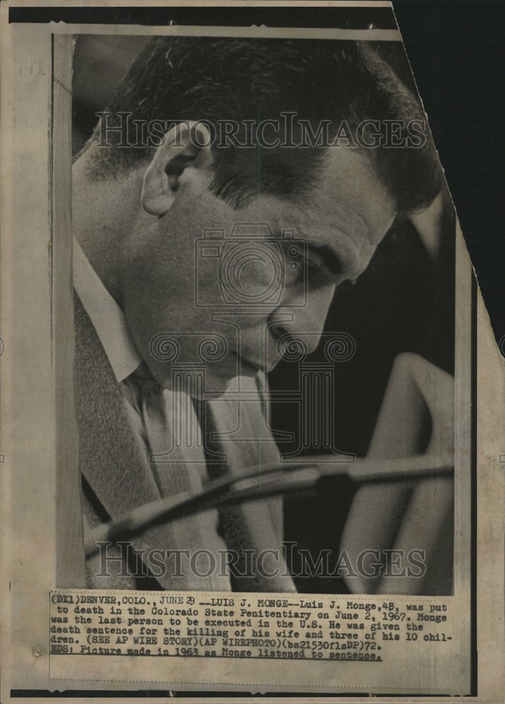 1972 Press Photo Luis Monge, killed wife and kids - Historic Images