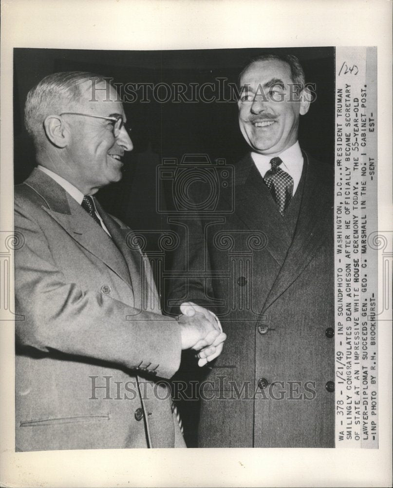 1949, President Harry Truman, Dean Acheson - RRV20383 - Historic Images