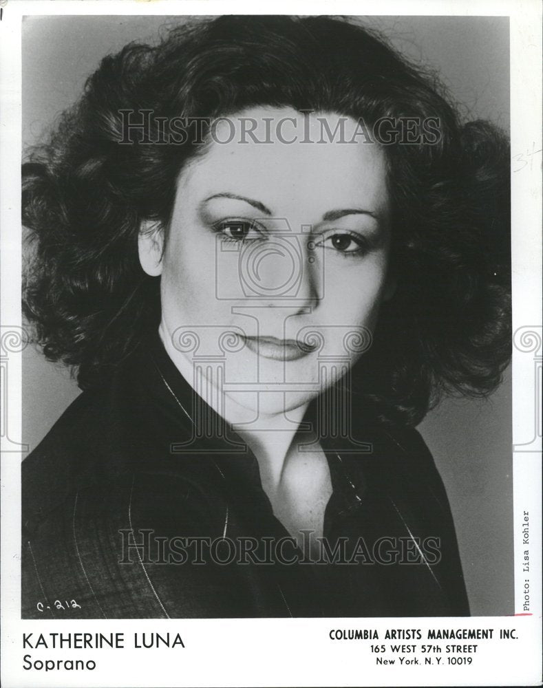 1990 Soprano Katherine Luna - Historic Images