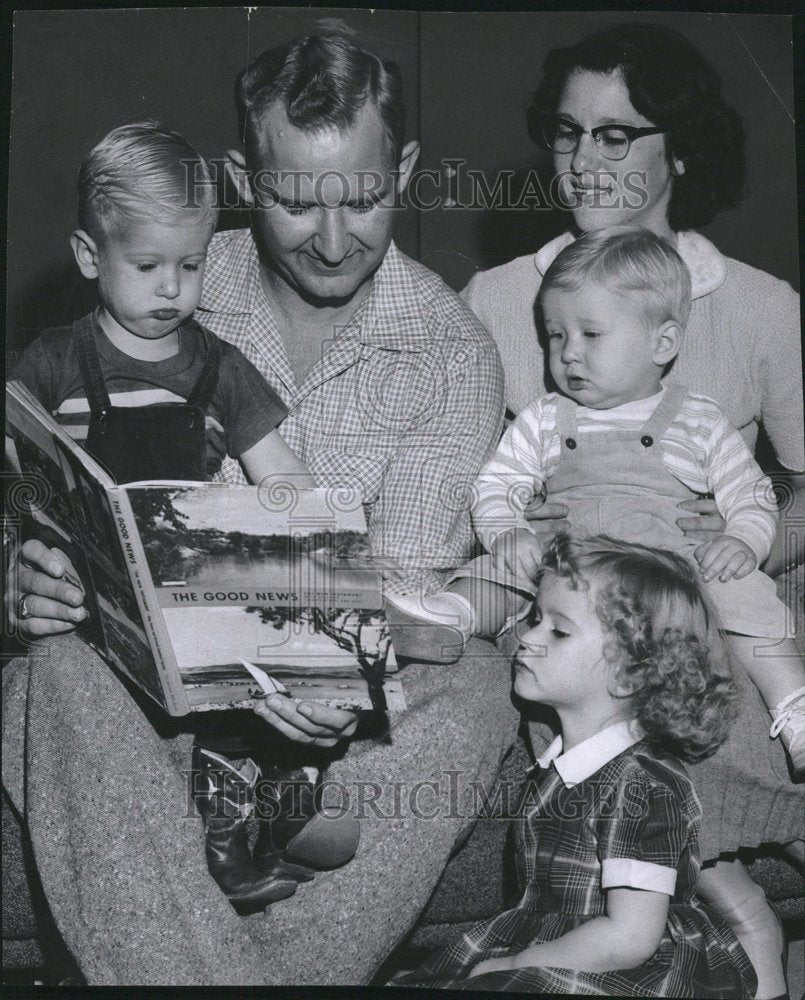 1956 Press Photo Denver Family 5 Adopt Foster Children - Historic Images