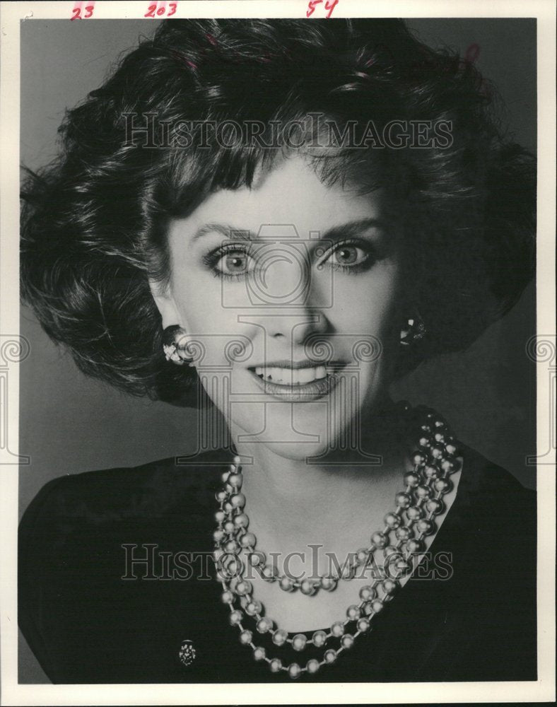 1987 Press Photo Judy Carter Howells Model Wear Jewels - Historic Images