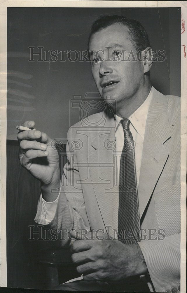1953 Press Photo Thomas Knowles Communist Warn Gain - RRV21099 - Historic Images