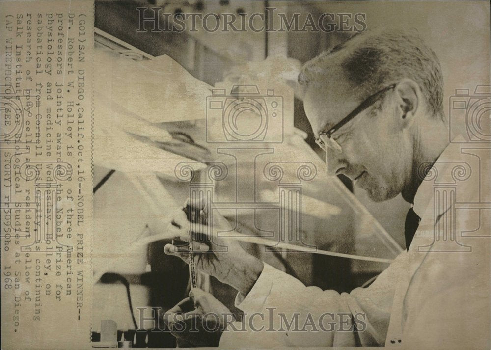 1968, Nobel Prize Winner Dr Robert W Holley - RRV23009 - Historic Images