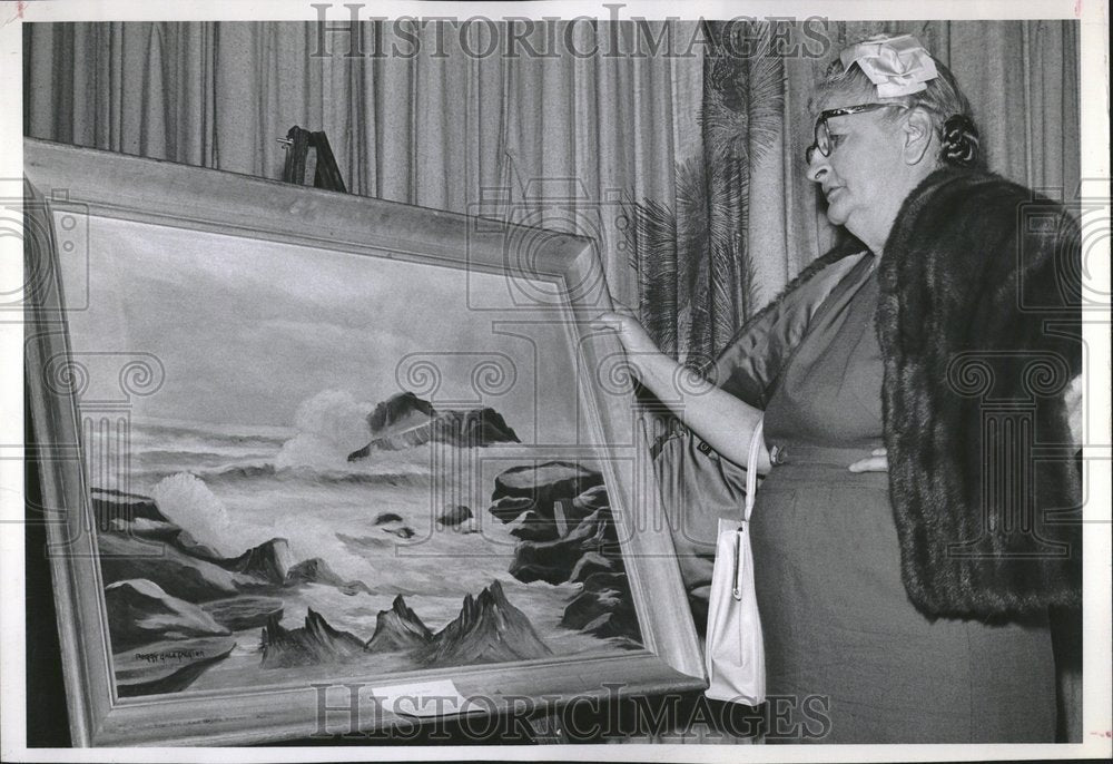 1988 Press Photo Peggy Gale Falgien exhibit Painting - RRV23173 - Historic Images