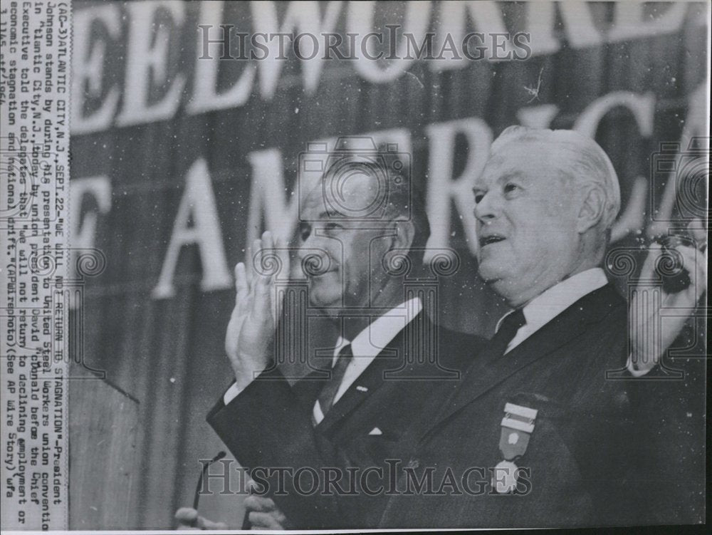 1964 Press Photo President Johnson United State worker - RRV23255 - Historic Images