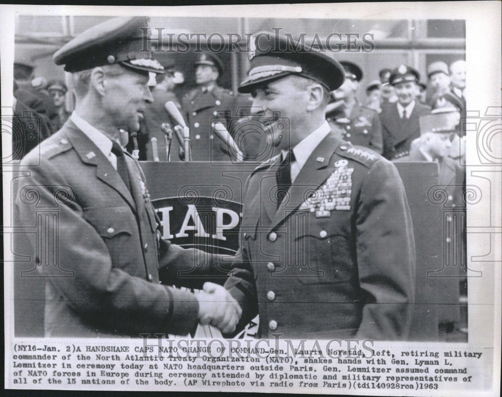 1963 Gen Lauris Norstad Gen Lyman military - Historic Images