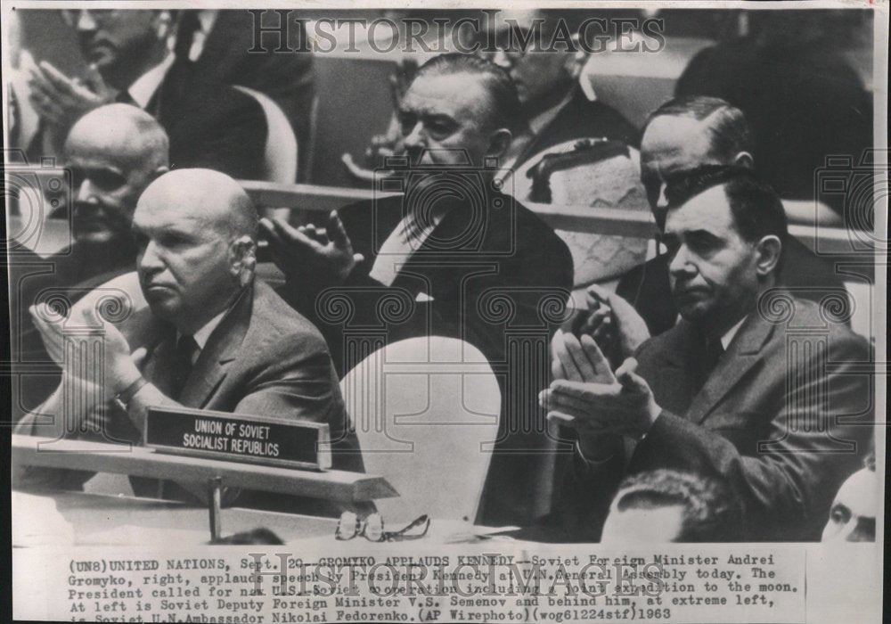 1963 Press Photo Soviet Foreign Minister Andrei Gromyko - Historic Images