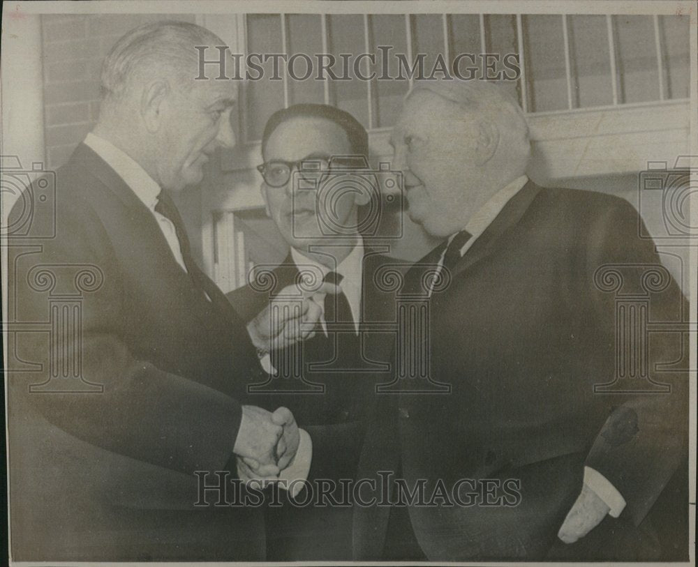 1967 President Johnson Ludwig Erhard German-Historic Images