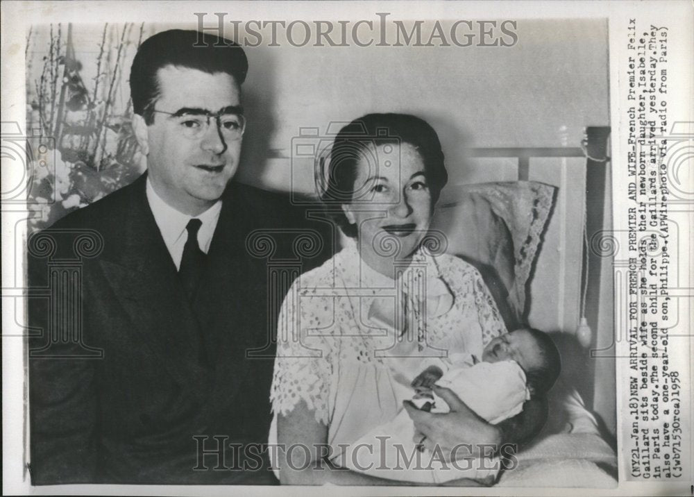 1958, Felix Gaillard French Daughter Wife - RRV24515 - Historic Images