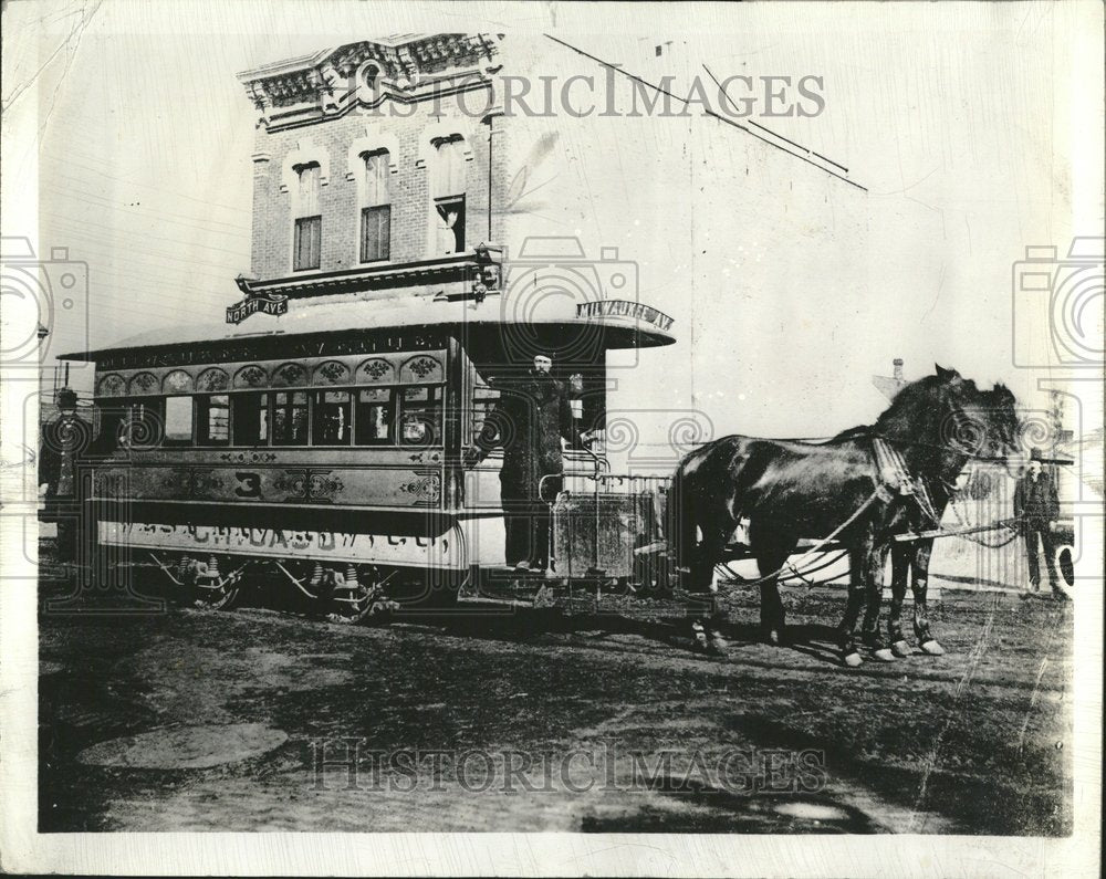 Press Photo Horse car single truck conductor Man Seat - RRV24543 - Historic Images