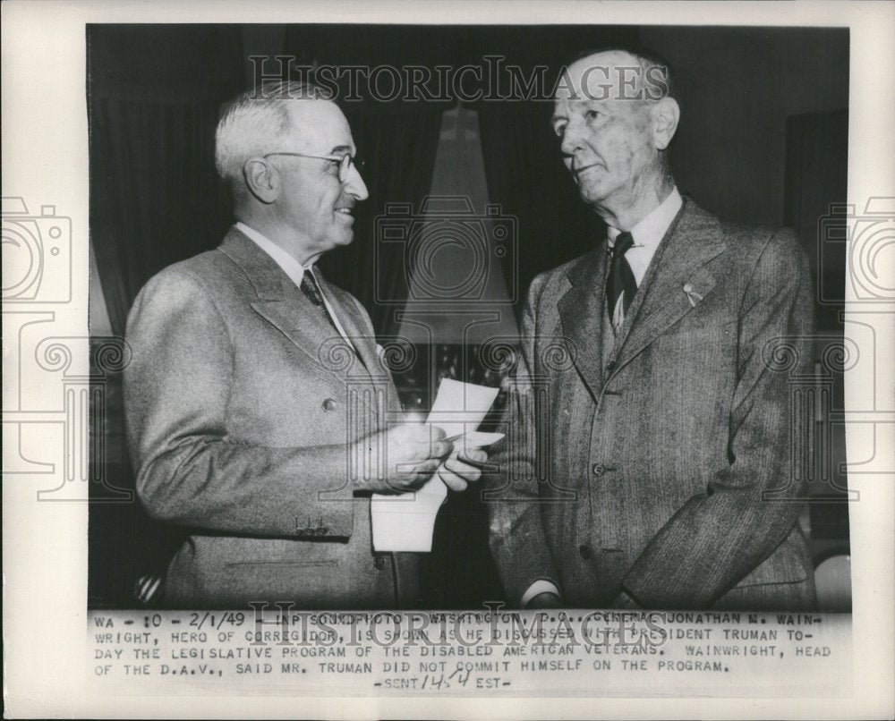 1949 General Wainwright President Truman-Historic Images