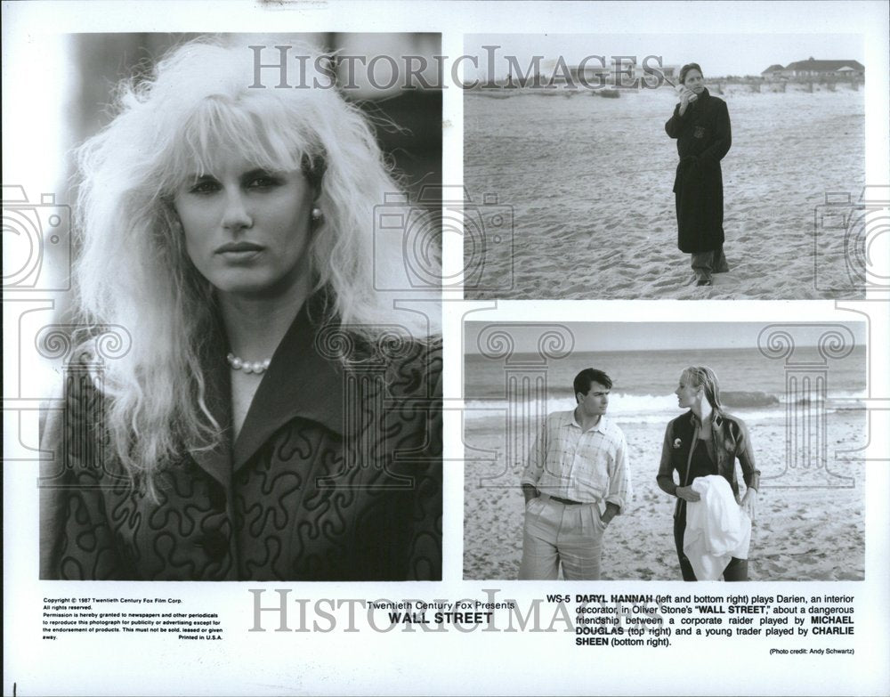 1988 Press Photo Daryl Hannah Charlie Sheen Wall Street - RRV25347 - Historic Images