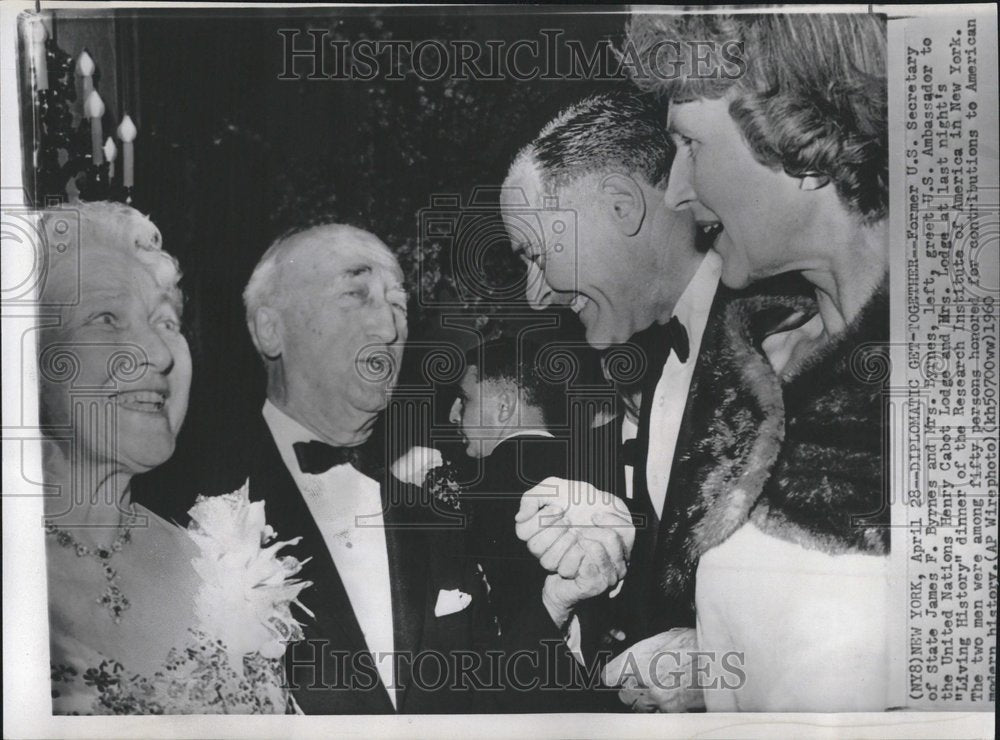 1960 Press Photo James F. Byrnes Henry Cabot Lodge - Historic Images