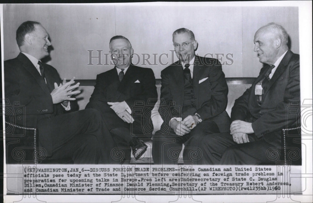 1960 Press Photo Canadian and US Officials at State Dep - Historic Images