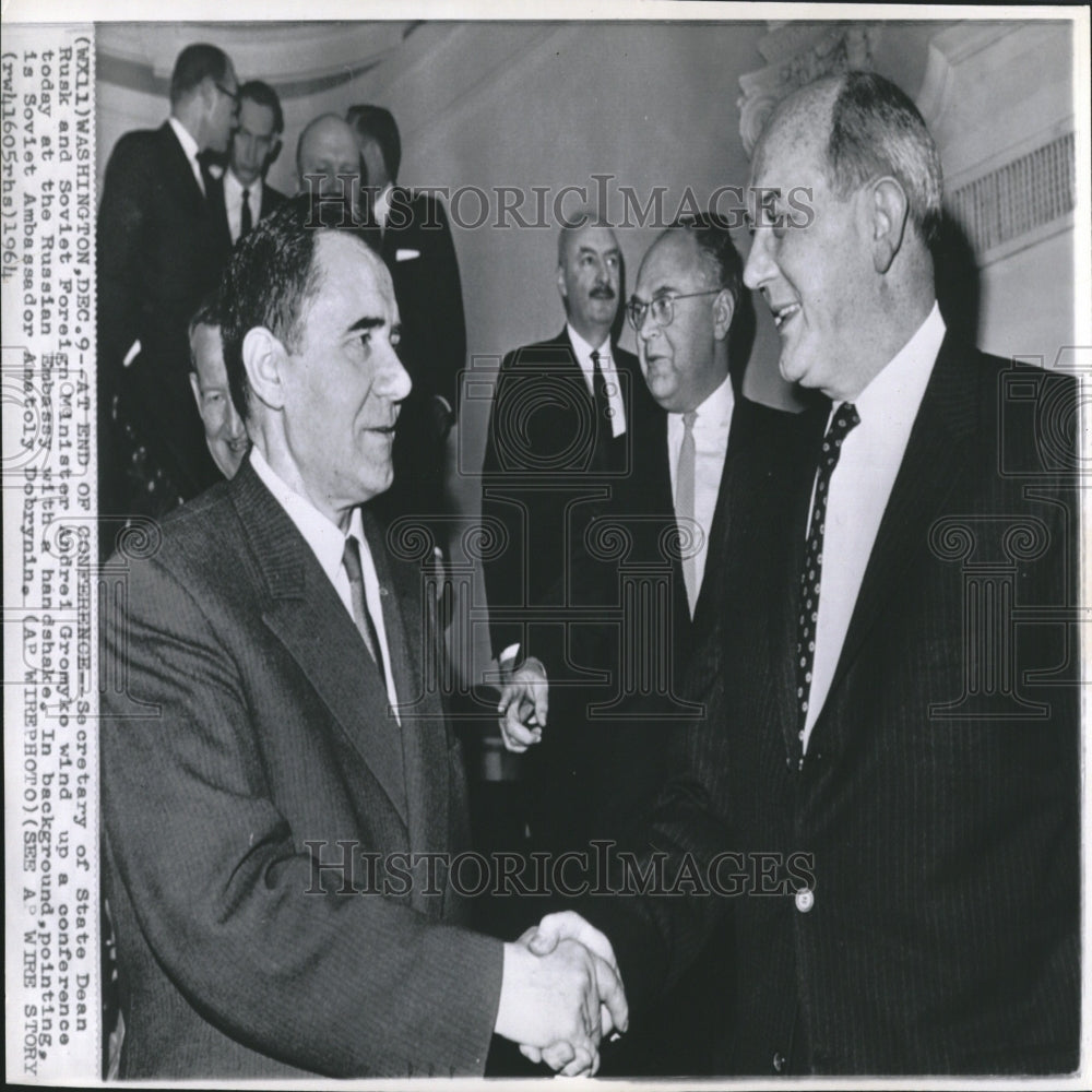 1964 Dean Rusk Conference Andrei Gromyko - Historic Images