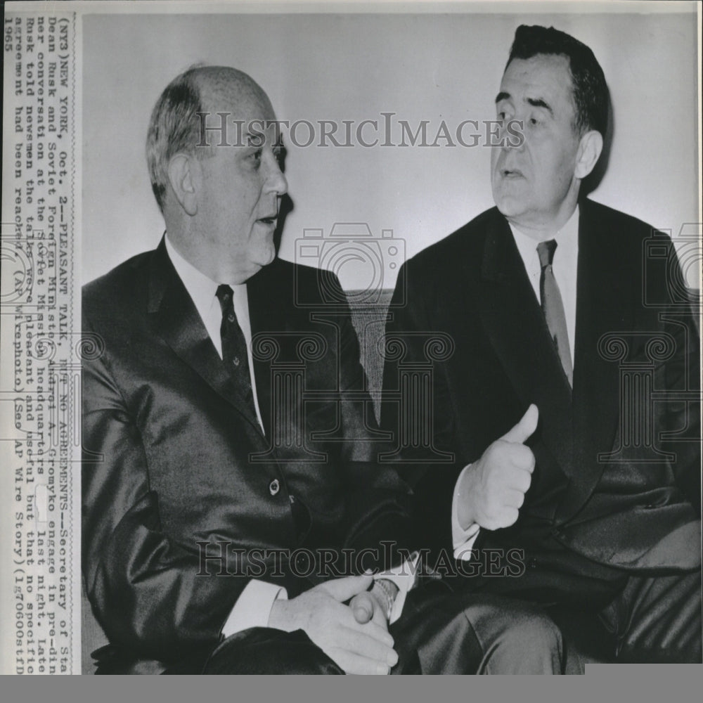1965 Dean Rusk Conference Andrei A. Gromyko - Historic Images