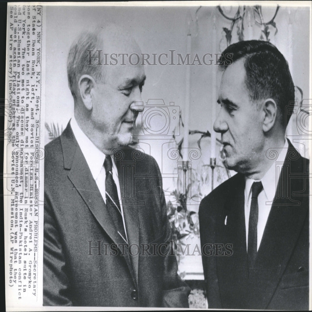 1965 Dean Rusk Conference Andrei A. Gromyko - Historic Images