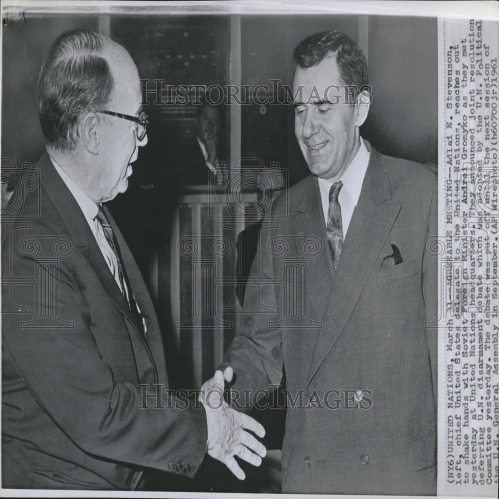 1961 Ambasador Stephenson Meets Gromyko - Historic Images