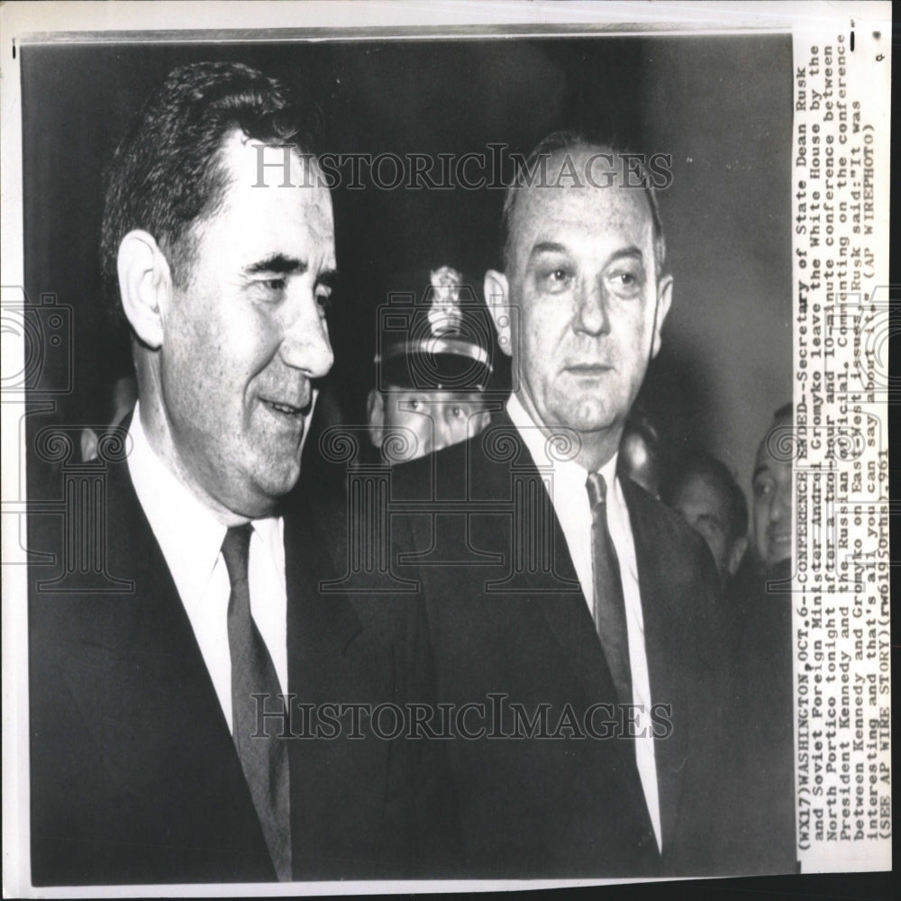 1961 Dean Rusk Andrei Gromyko Conference - Historic Images