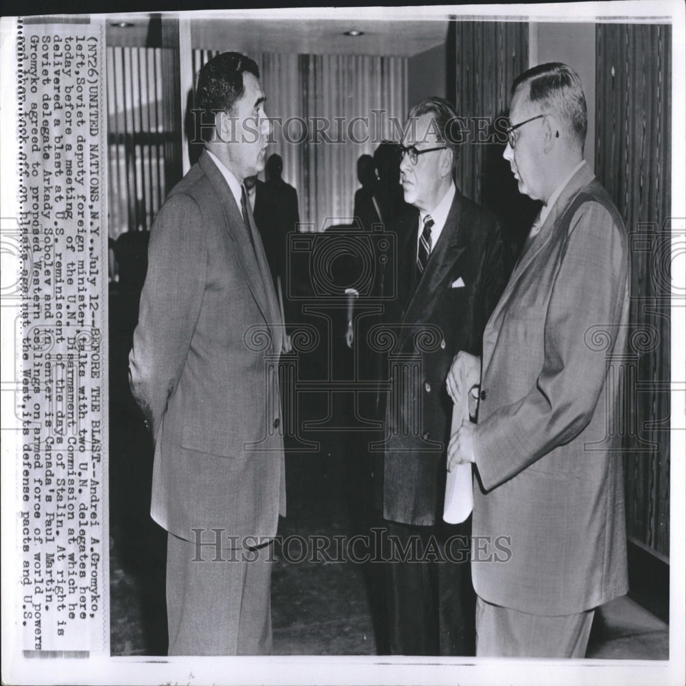 1956 Press Photo Andrei Gromyko Soviet Foreign Minister - RRV26409 - Historic Images
