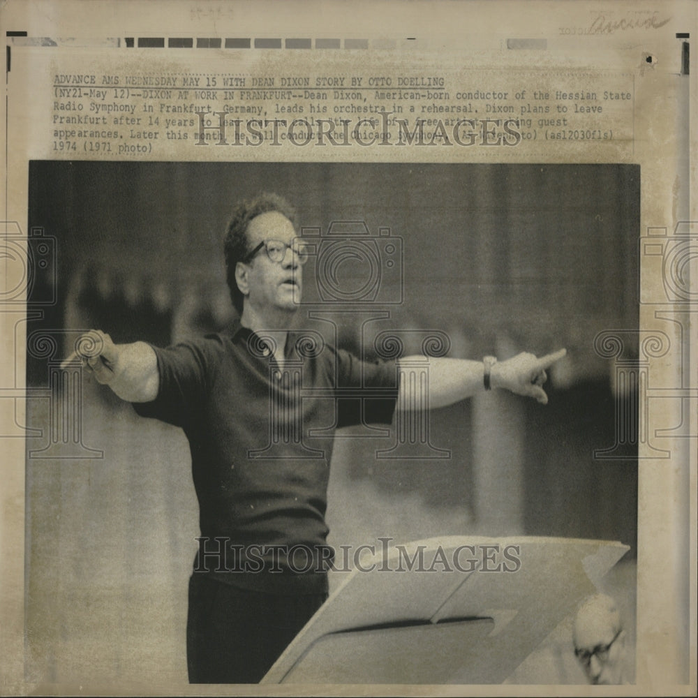 1974 Dean Dixon Hessian Symphony Conductor - Historic Images