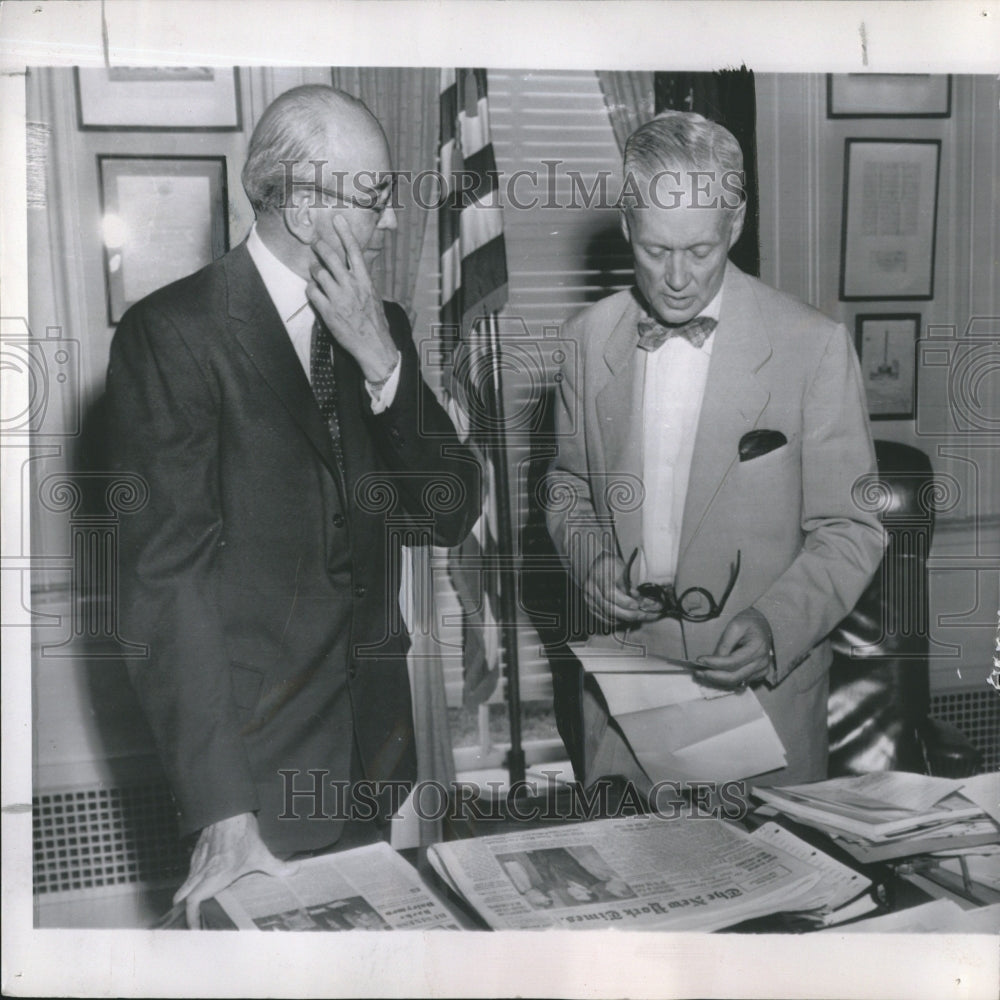 1955 Pres Eisenhower Assistant Adams Meets - Historic Images