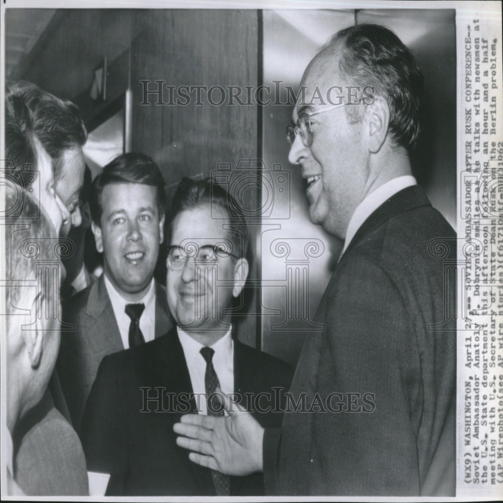 1962 Soviet Amb After Rusk Conference - Historic Images