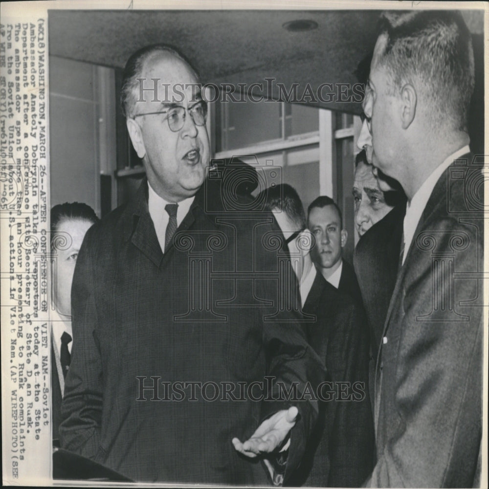 1965 Dobrynin Leaving Vietnam Conf Rusk-Historic Images