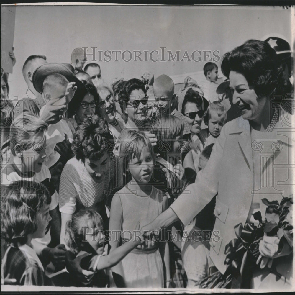 1964 Lady Bird Johnson Greets Utah Children - Historic Images