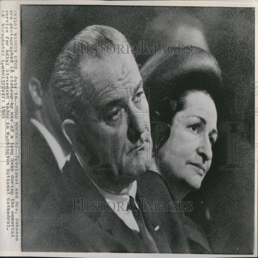 1965 President Mrs Johnson Adlai Stevenson - Historic Images