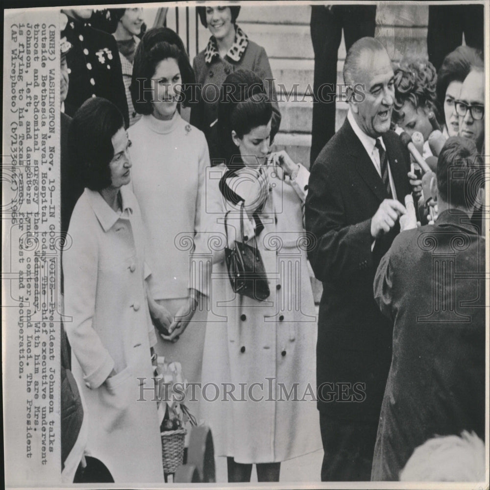 1966 President Johnson Bethesda Hospital - Historic Images