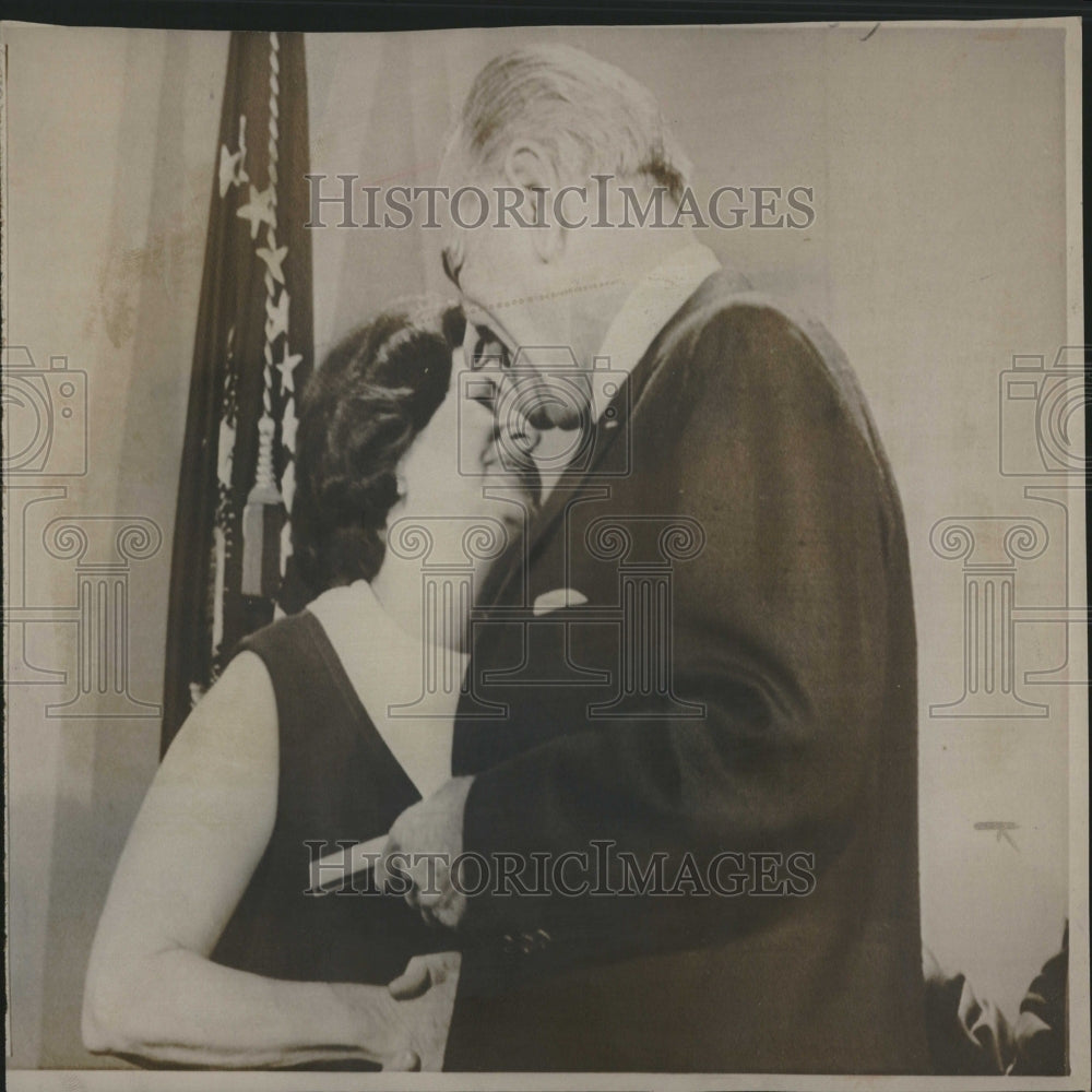 1968 Johnson Kisses Lady Bird - Historic Images