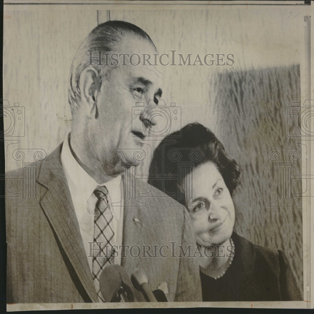 1968 Pres Johnson Wife Granddaughter Born - Historic Images