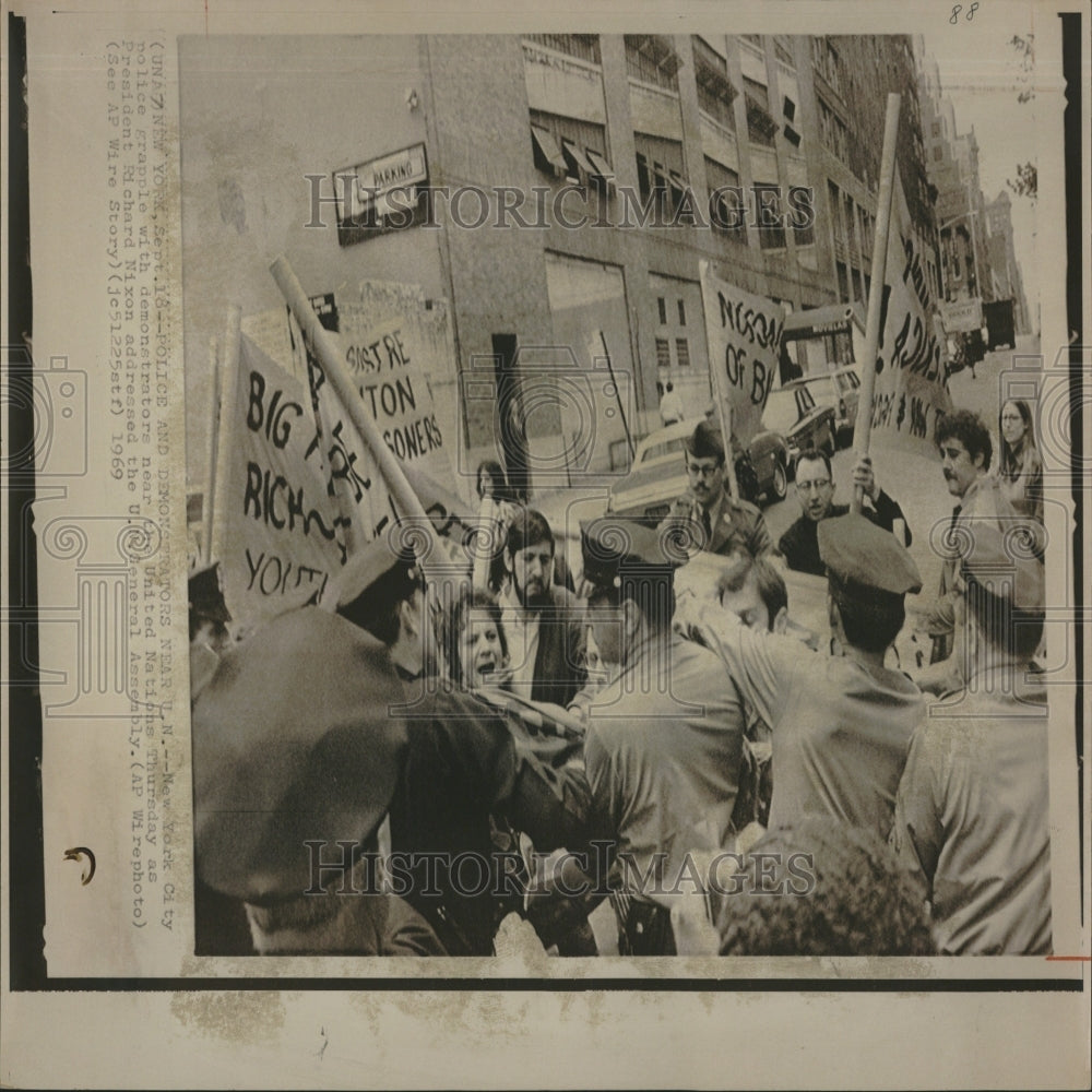 1969 Police Demonstrators New York Nixon-Historic Images