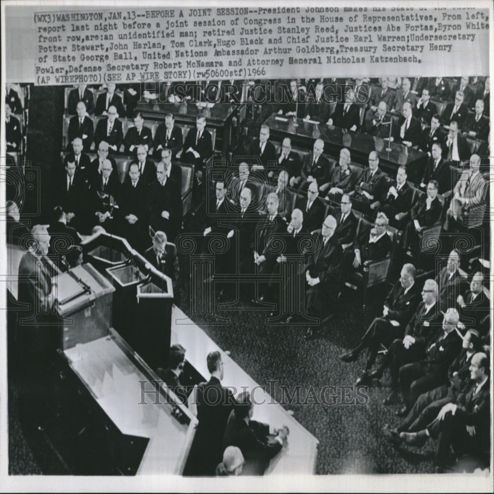 1966 Pres Johnson State Of The Union-Historic Images