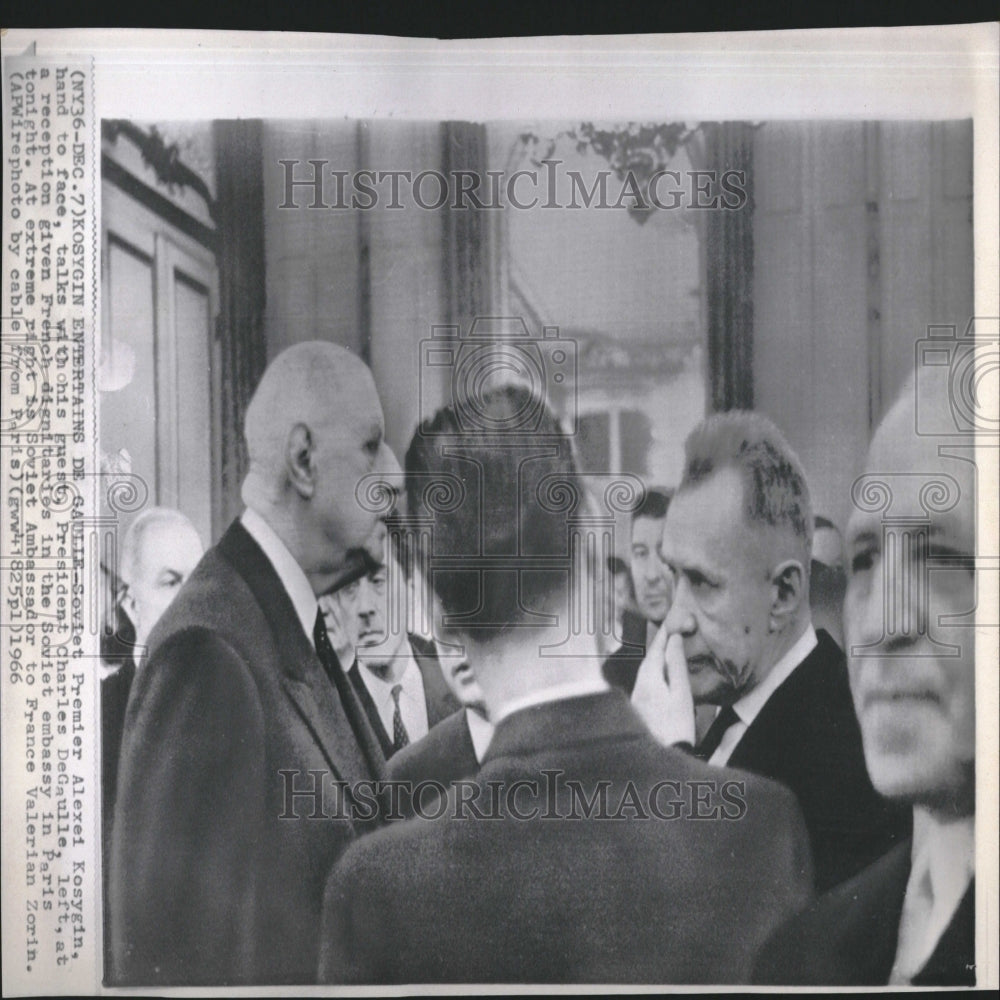 1966 Kosygin, DeGaulle Soviet Embassy Paris - Historic Images