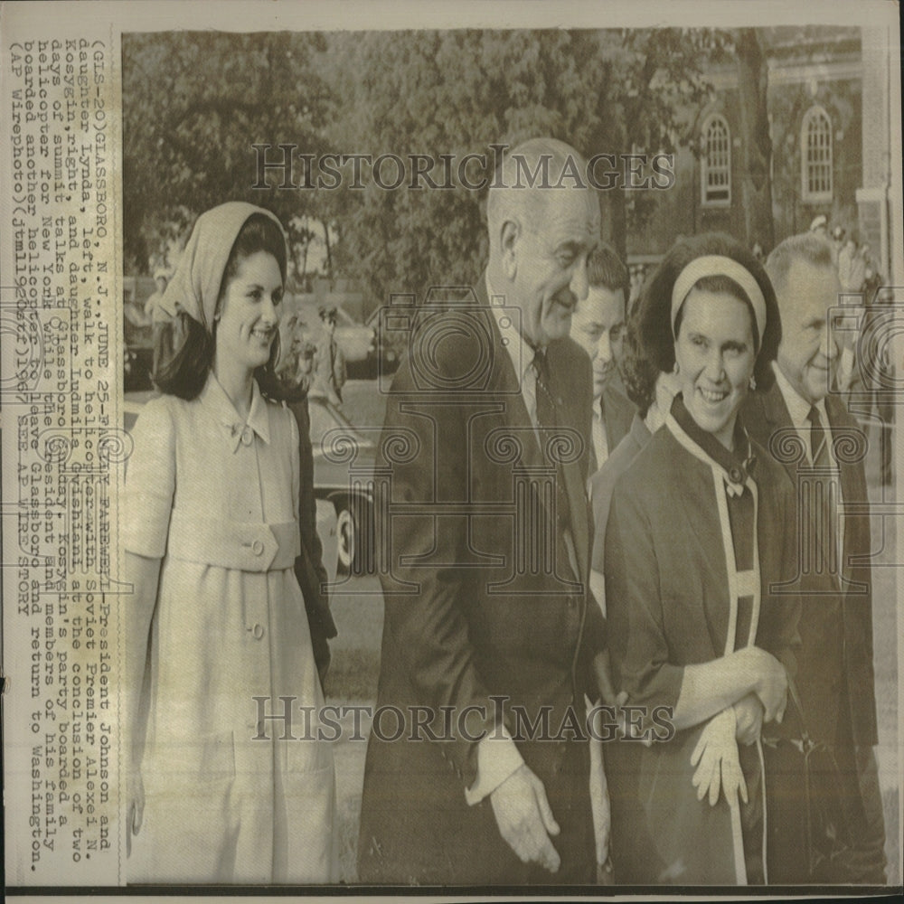 1967 Press Photo Alexei Kosygin Lyndon Johnson - RRV27373 - Historic Images