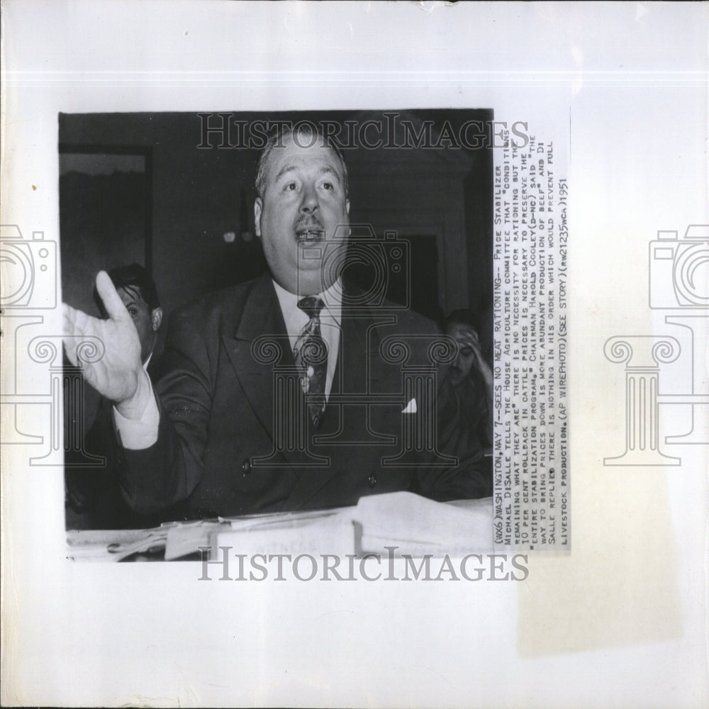 1951 Meat Price Stabilizer Michael DiSalle - Historic Images