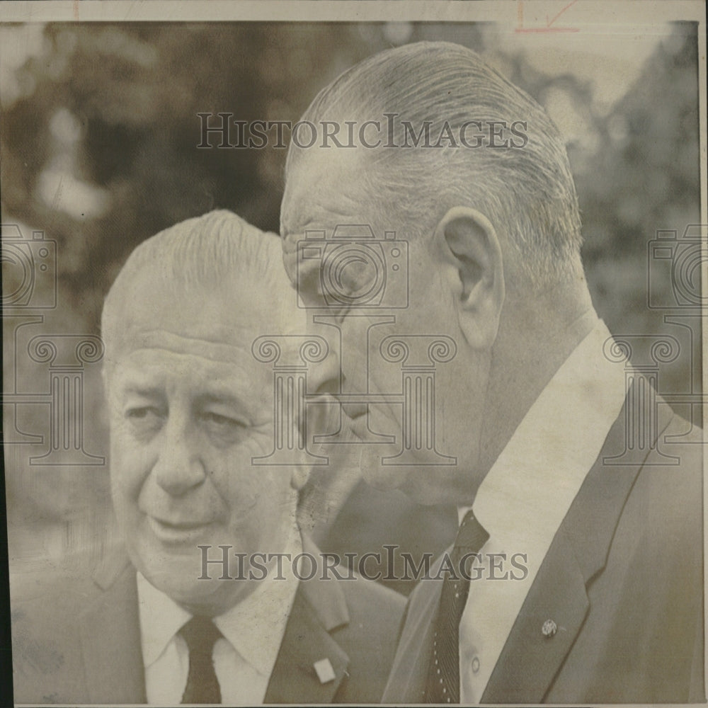 1967 Photo Pres. Johnson And Australia PM Harold Holt - Historic Images
