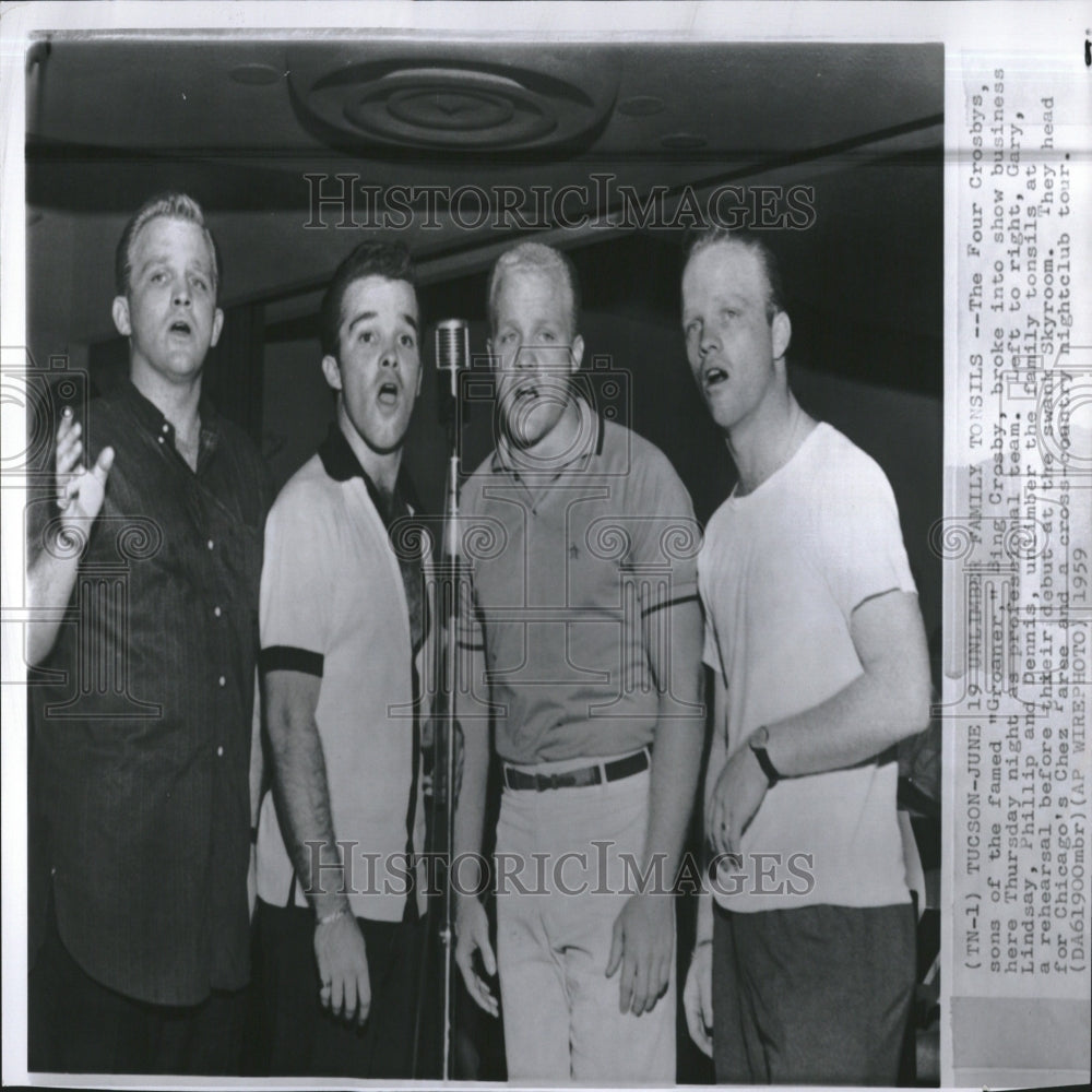 1959 Press Photo Music Group The Four Crosbys - RRV27571 - Historic Images