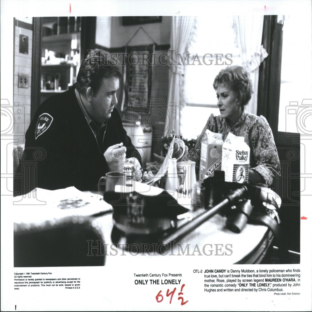 1991 Actors John Candy And Maureen O&#39;Hara - Historic Images