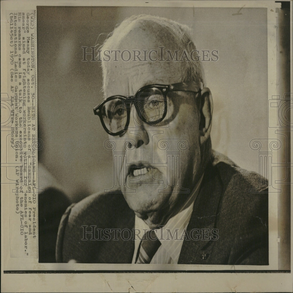 1970 Press Photo George Meany Labor Leader President - RRV28445 - Historic Images