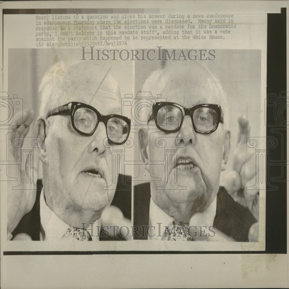 1974 George Meany Washington Election News - Historic Images