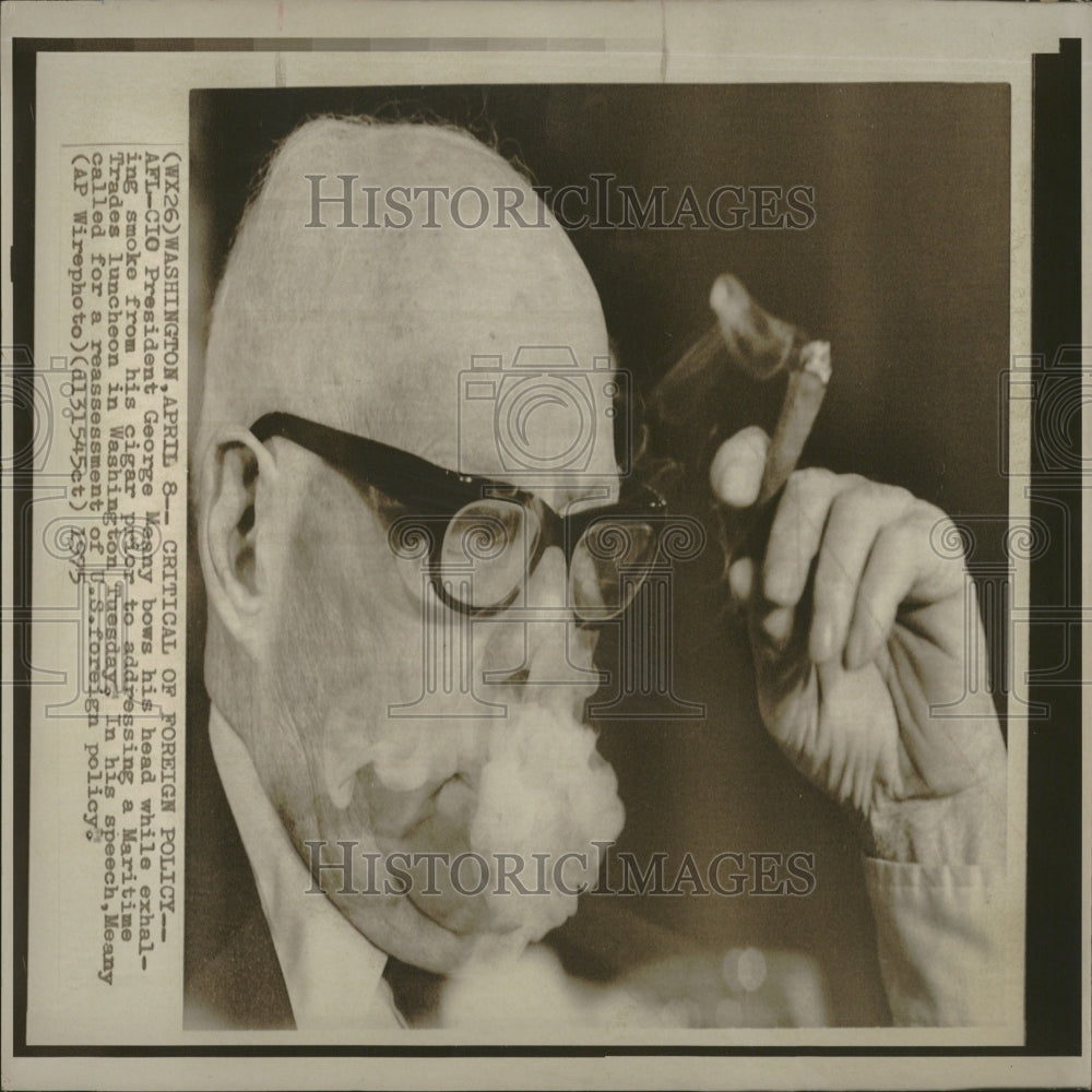 1975 Photo Pres. George Meany Addresses Maritime Trades - Historic Images