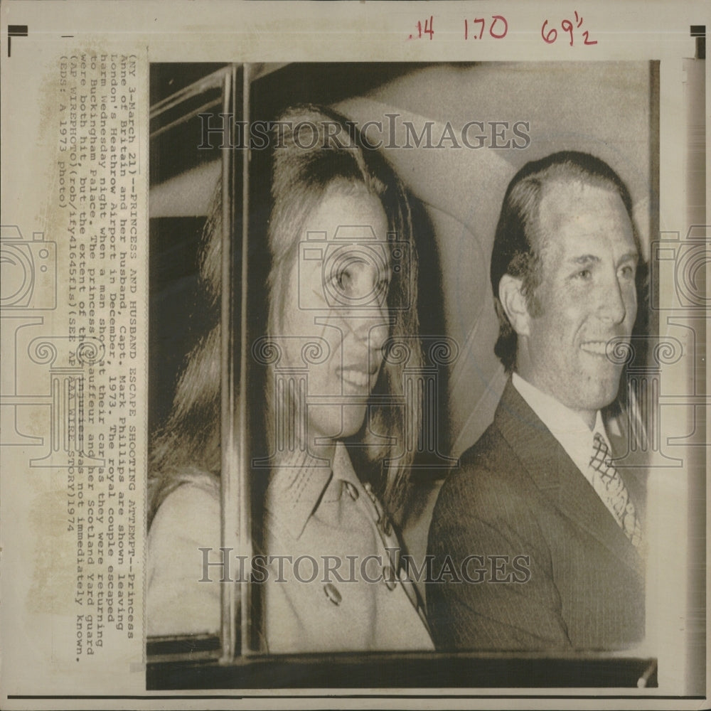 1974 Press Photo Princess Anne Cap Mark Philips London - RRV28633 - Historic Images