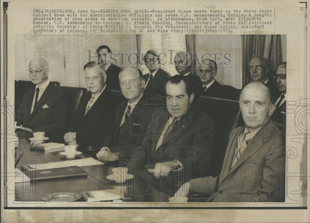 1971 White House Cabinet Room US Ambassador - Historic Images