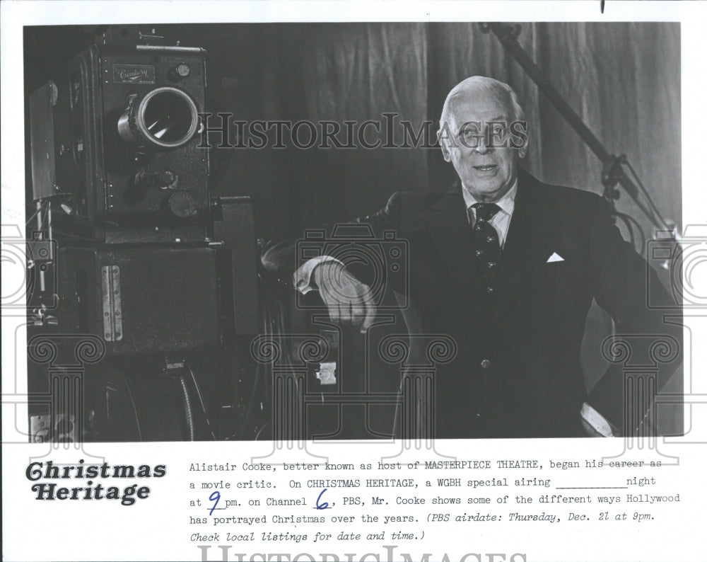 1992 Press Photo Alistair Cooke, Christmas Heritage - Historic Images