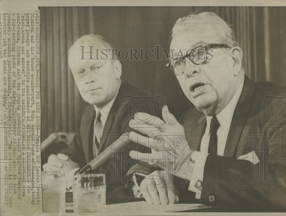 1962 Press Photo Everett Dirksen Gerald Ford Riot Prose - RRV28829 - Historic Images