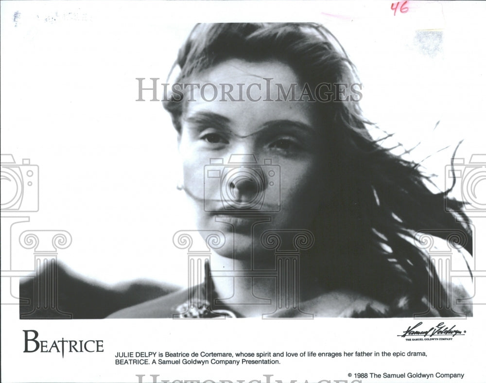 1988 Press Photo Julie Delpy Beatrice De Cortemare - RRV28897 - Historic Images